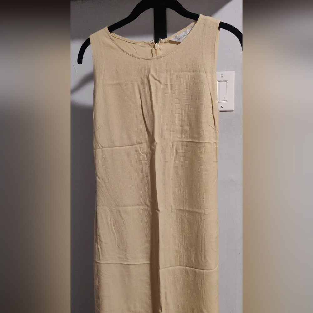 Casual Corner Light Yellow Silk Maxi Dress - Picture 12 of 13